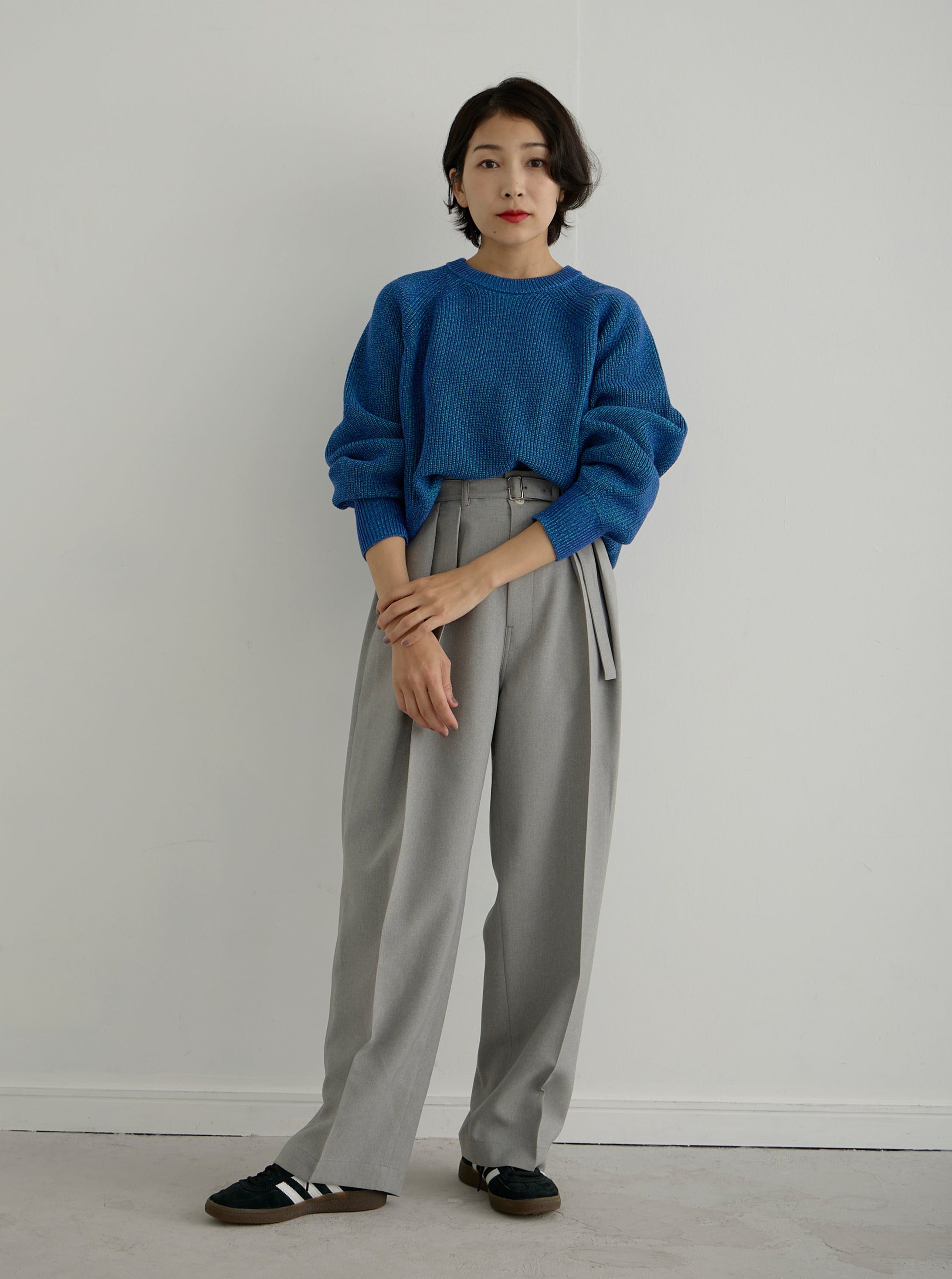 lelill レリル プレーティング畦プルオーバー