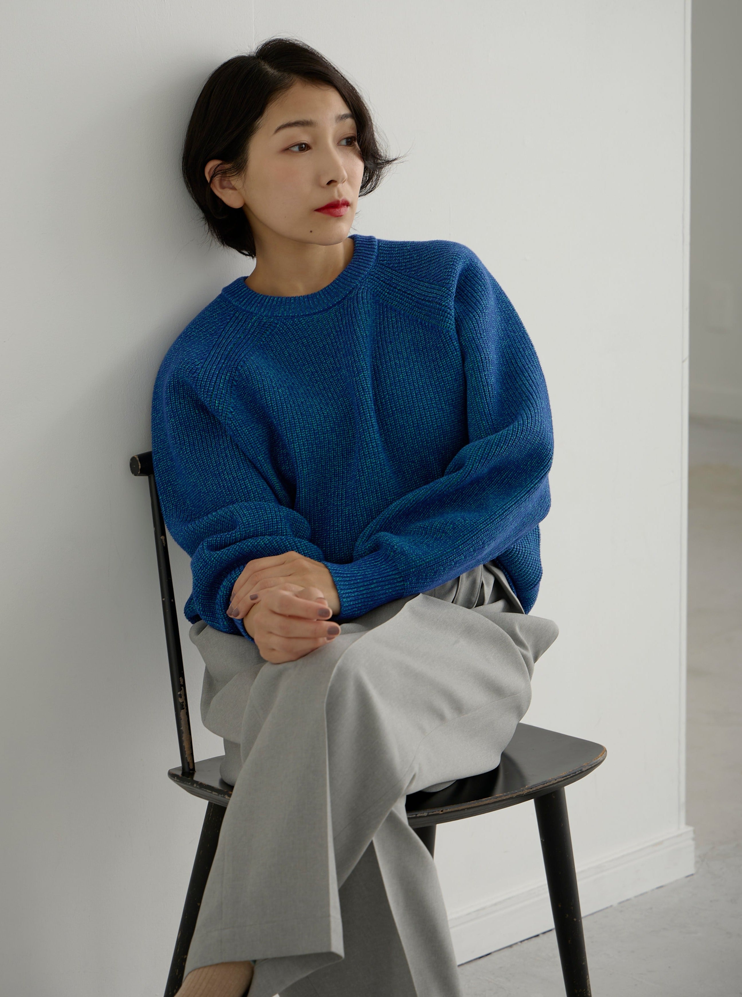 lelill レリル プレーティング畦プルオーバー