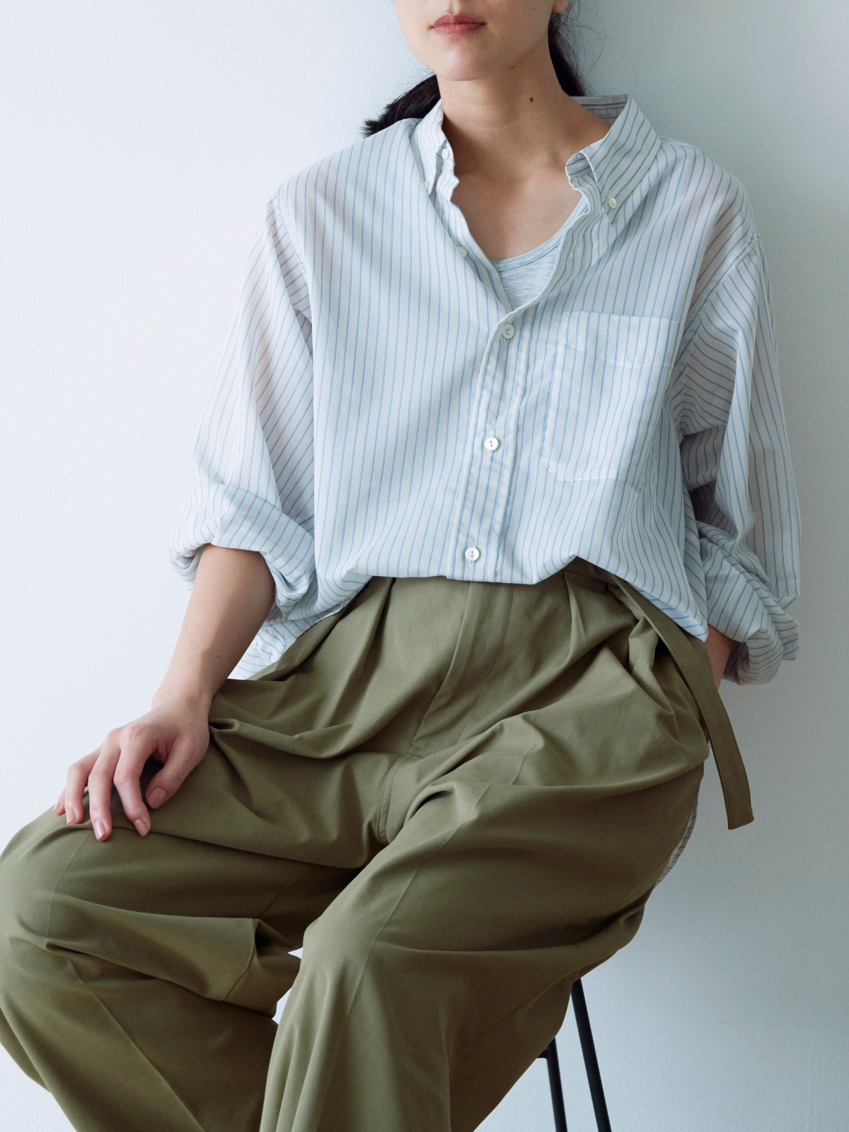 lelill レリル 日本製 ベルテッドワイドパンツ 2.0