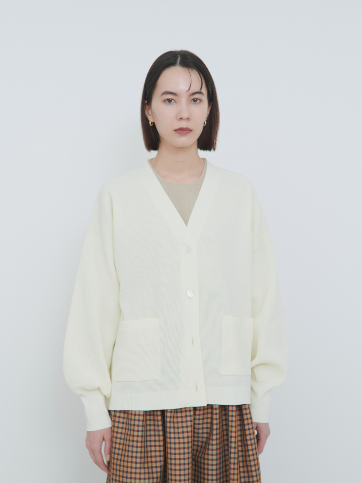 lelill レリル ハイテクワッフルカーデ