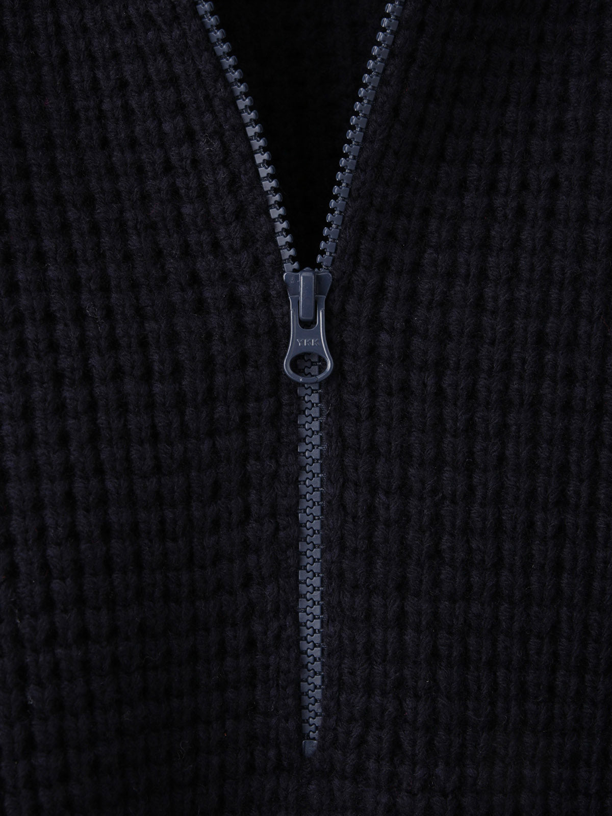 lelill レリル ワッフルハーフZIPニット