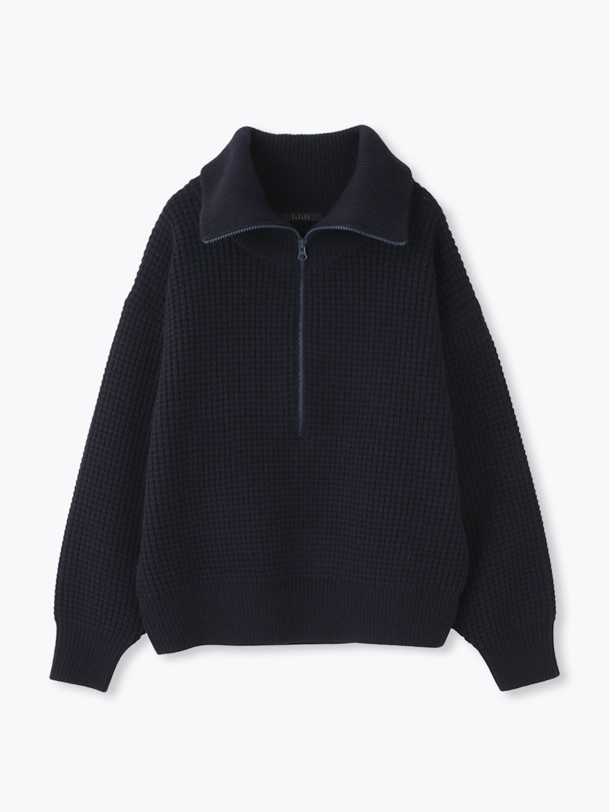 lelill レリル ワッフルハーフZIPニット