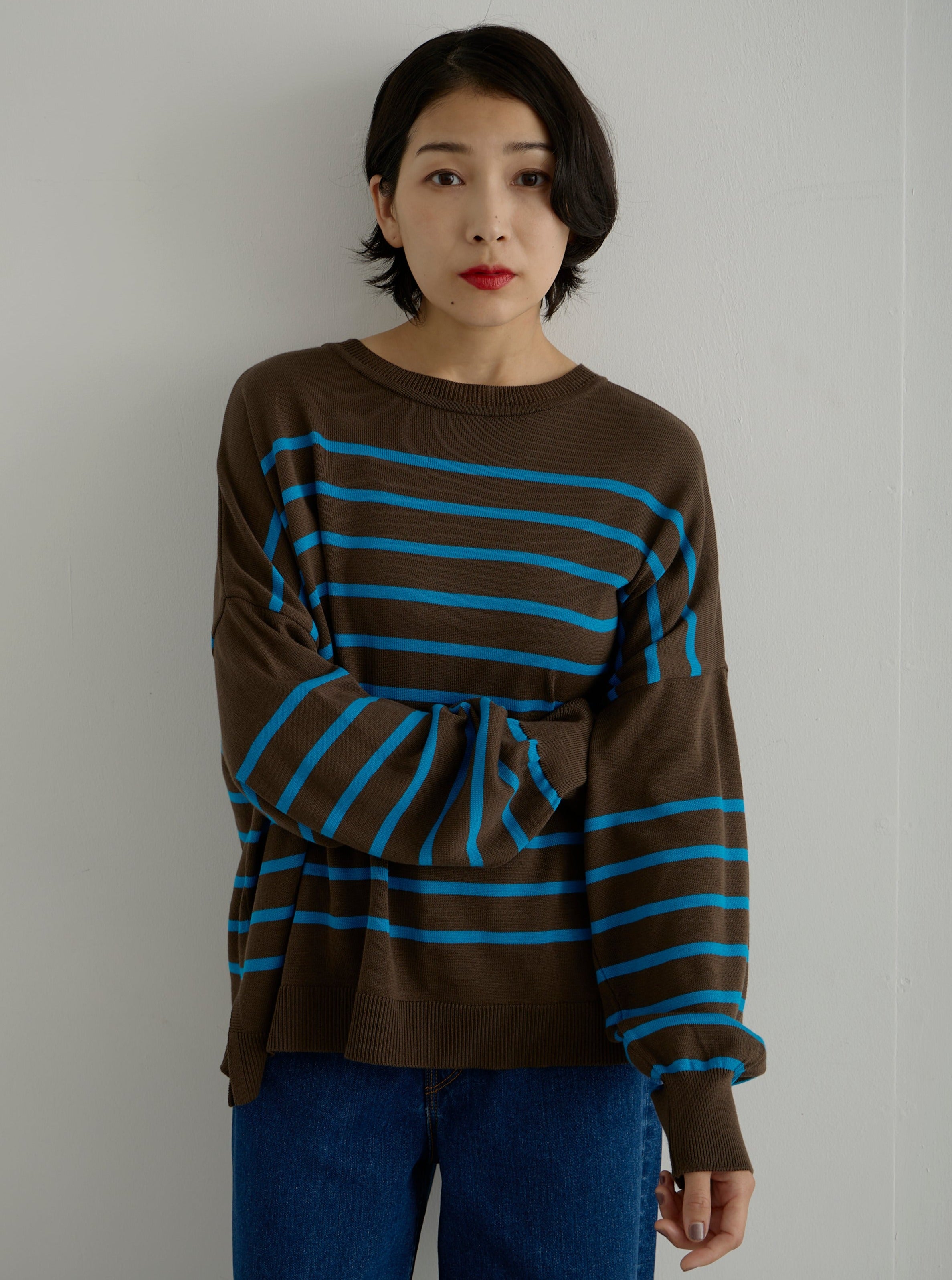 lelill レリル 【日本製】2WAYワイドボーダーカーディガン