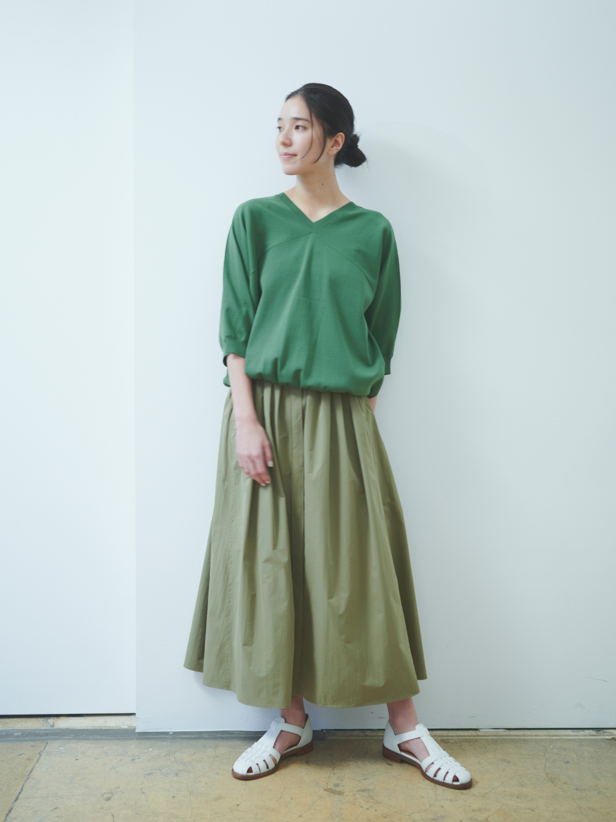 lelill レリル サイドベルトフレアースカート