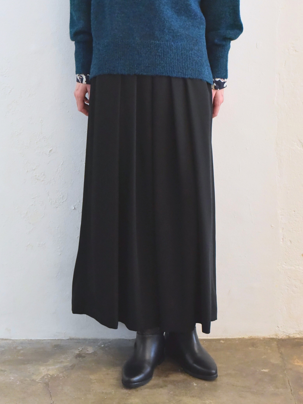 lelill レリル 日本製 サイドベルトタックフレアースカート