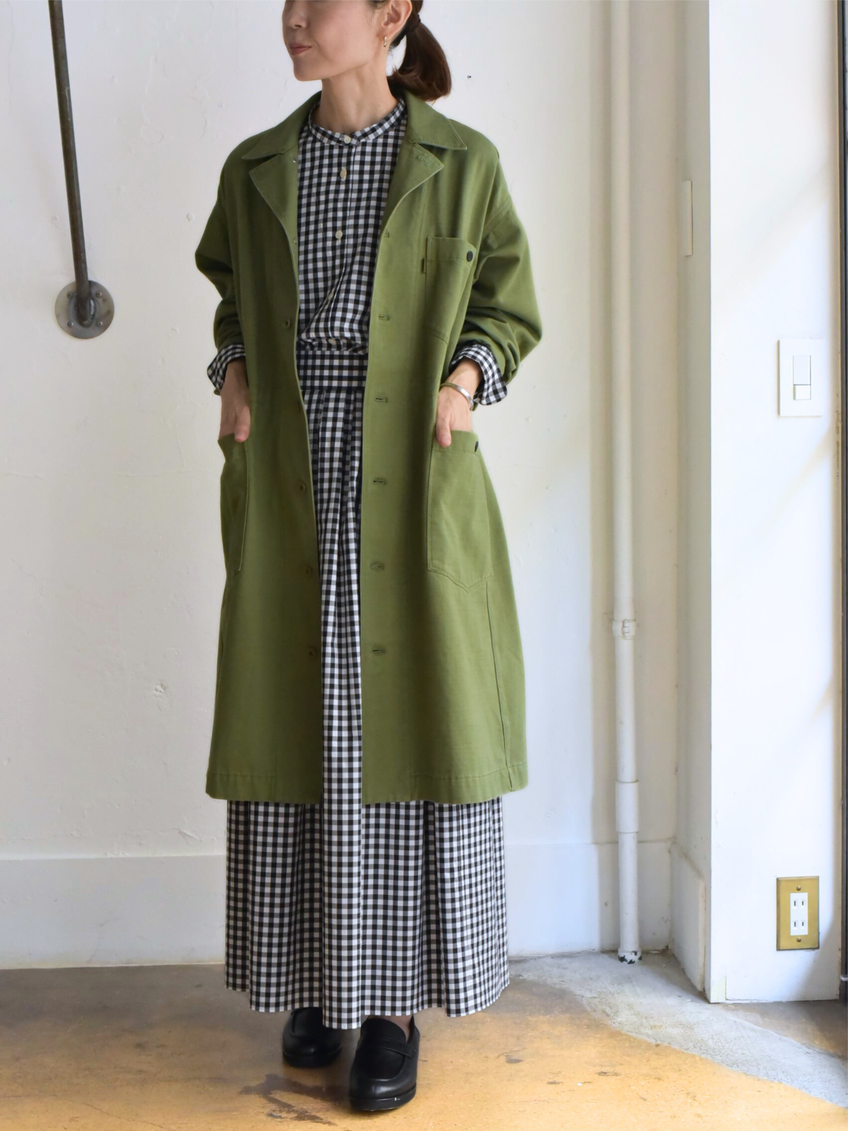lelill レリル 【カーキ ラスト1点】ワークコート THE WORK COAT