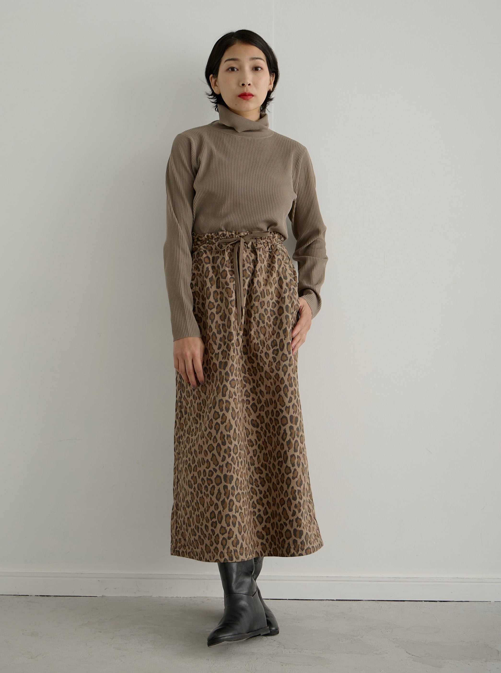 lelill レリル 両面リバーシブル レオパード柄+迷彩 Aラインスカート