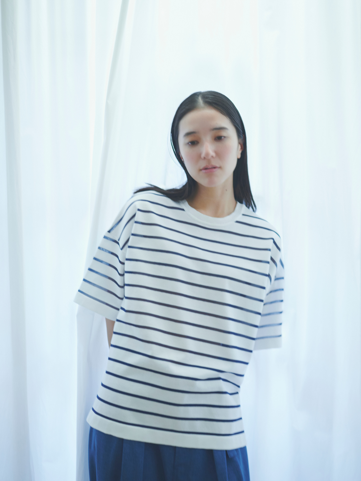 lelill 完売品 2WAY WIND THROUGH ボーダーニット lelill レリル 2WAY WIND THROUGH ボーダーニット