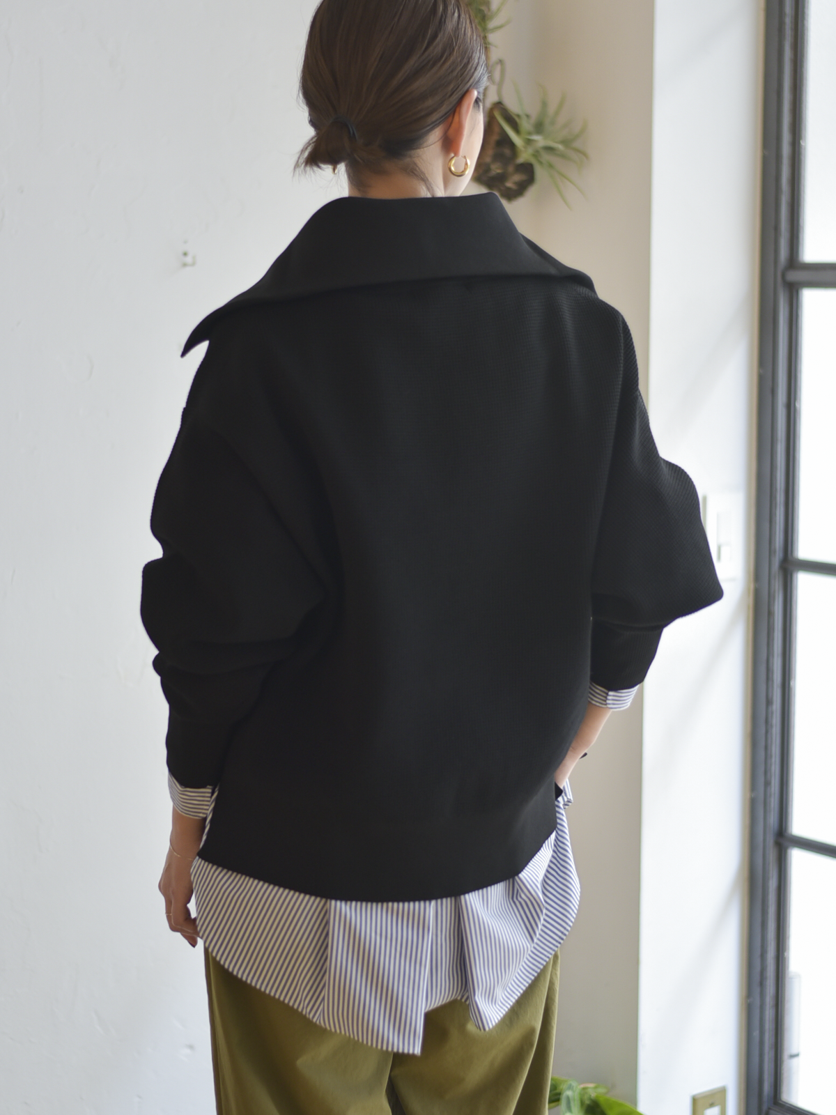 1009(どうぐ)POINT対象|【直営店限定】lelill レリル ハイテク ワッフルハーフZIPニット