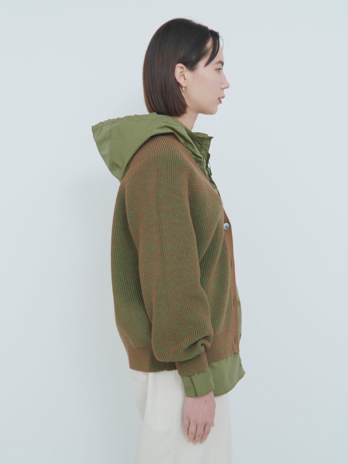 lelill レリル ドライプレーティング畦カーディガン