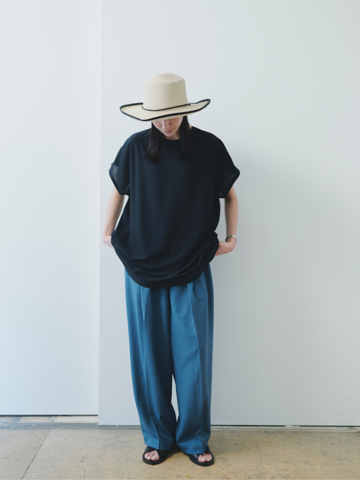 lelill レリル【日本製】ベルテッドワイドパンツ