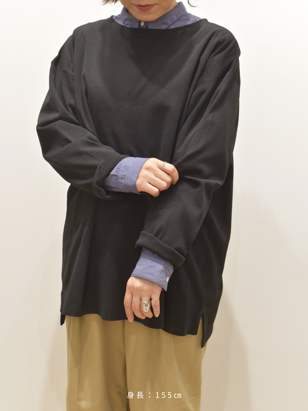 lelill レリル 〈天竺〉ハイテクボートネックニット(オーバーサイズ)