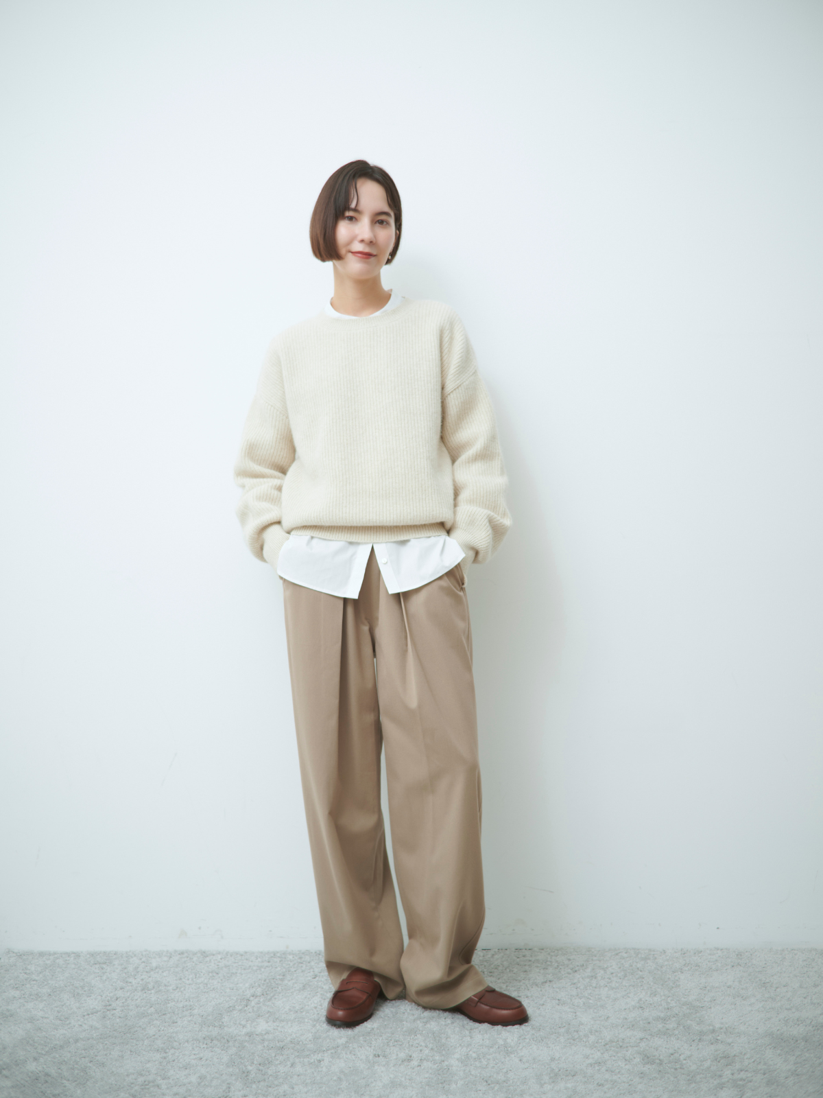さっこ　lelill ┊ 【日本製】イージーサッカーワイドPT lelill レリル イージータックワイドパンツ