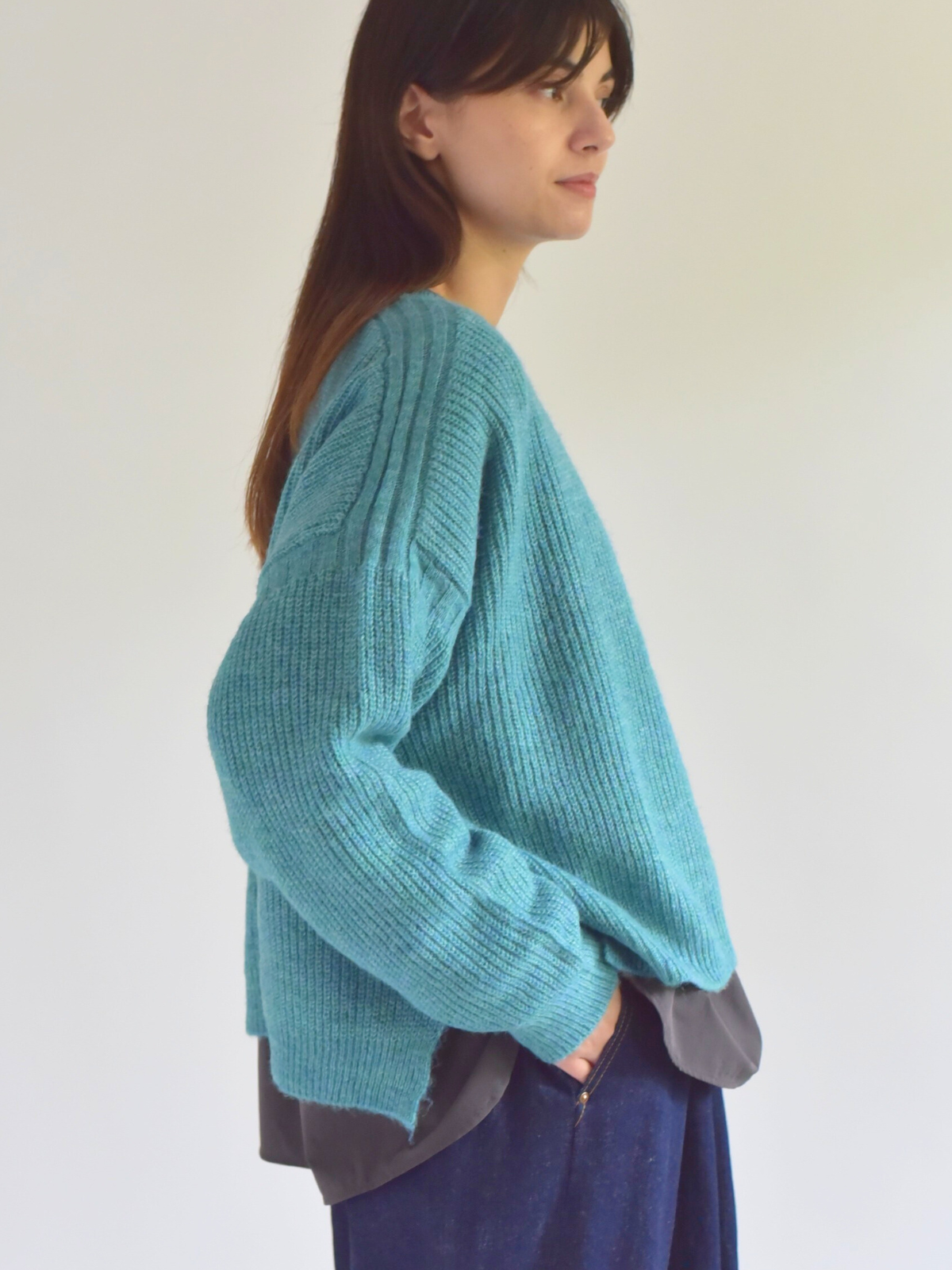 lelill レリル メランジミックスワイドガンジー