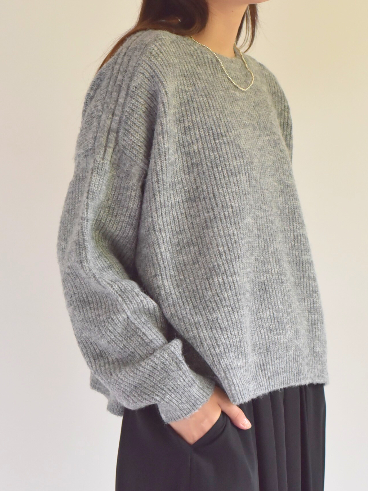 lelill レリル メランジミックスワイドガンジー