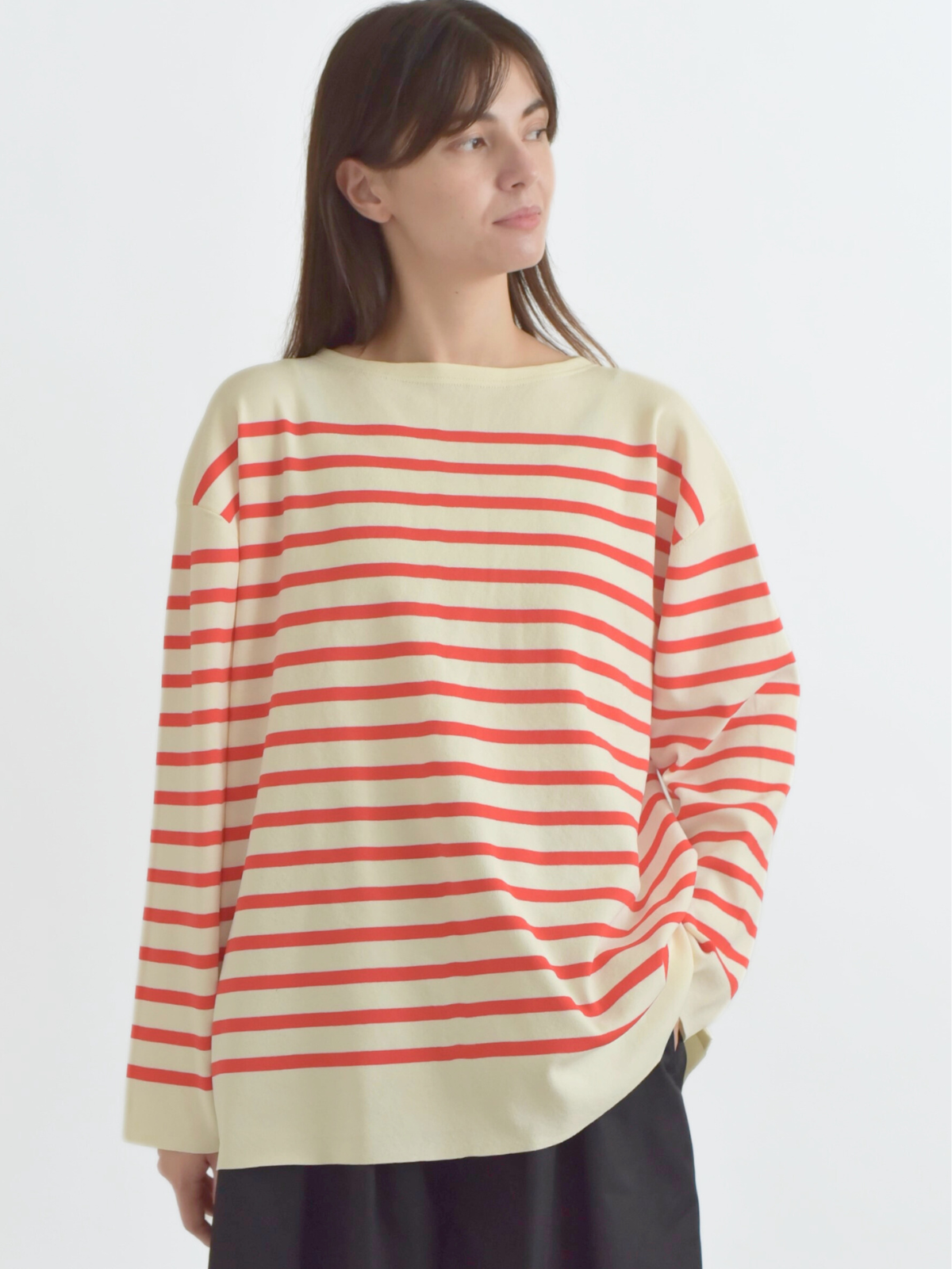 lelill レリル 〈ミラノリブ〉ハイテクボートネックニット(オーバーサイズ)