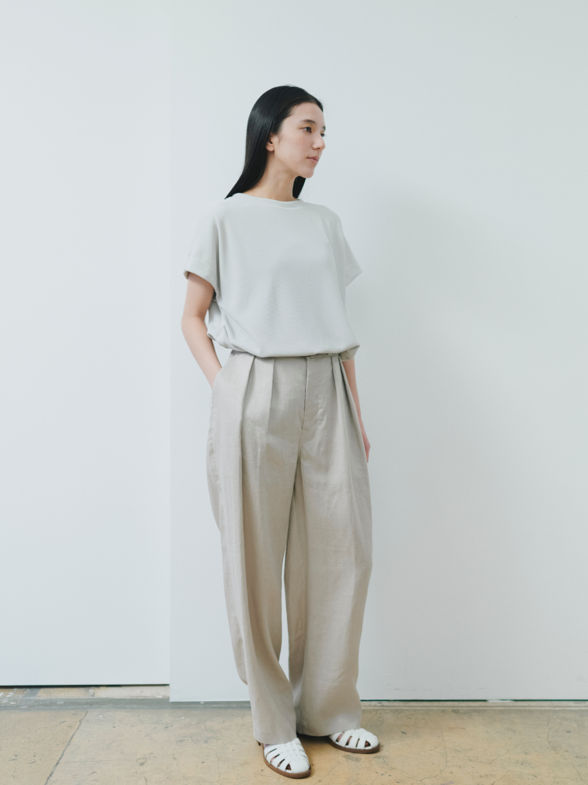 lelill レリル【日本製】ハイテクワッフルワイドT