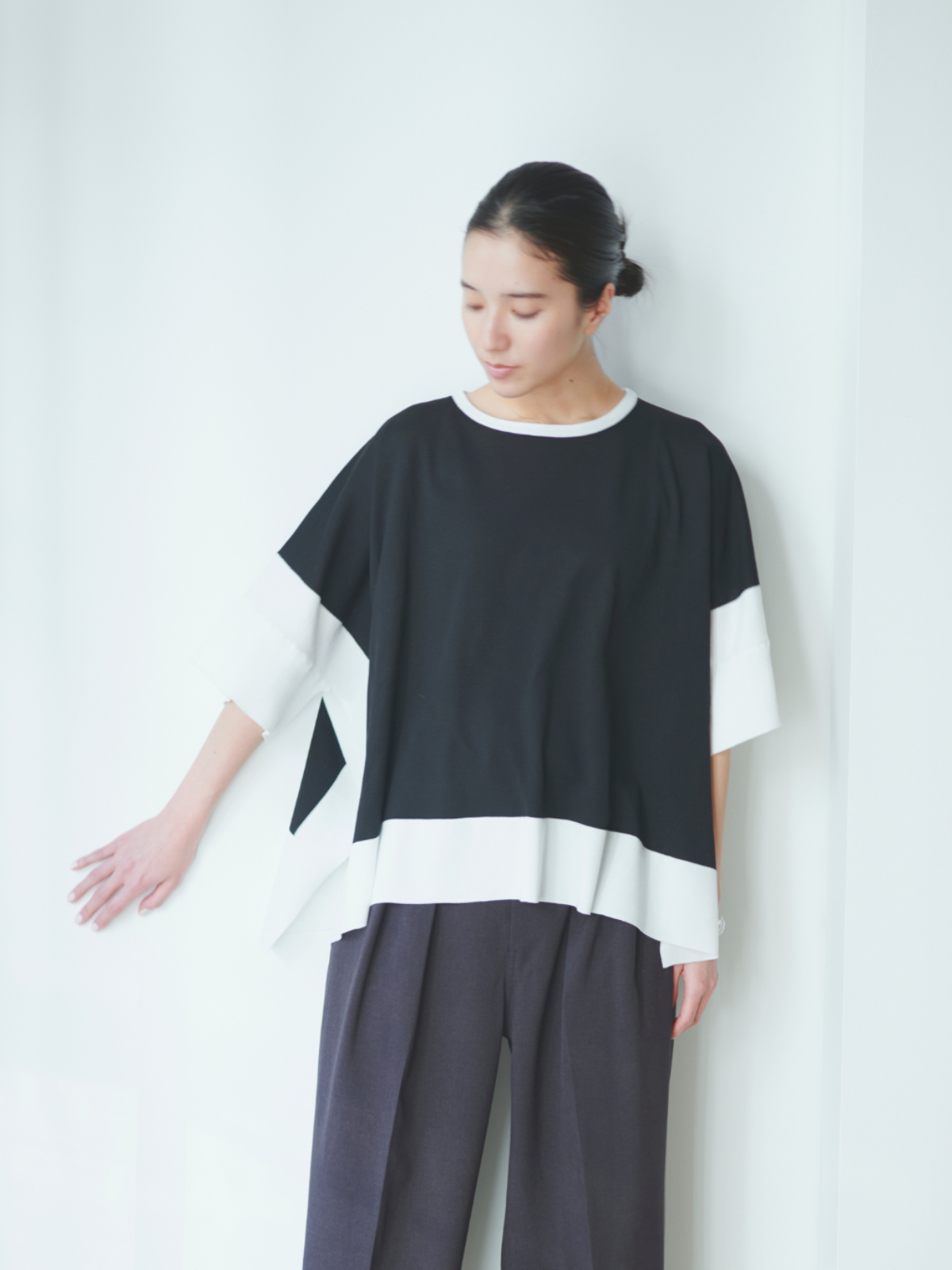 【lellil】ハイテクバイカラーケープ✴︎試着のみ新品 lelill レリル ハイテクバイカラーケープ