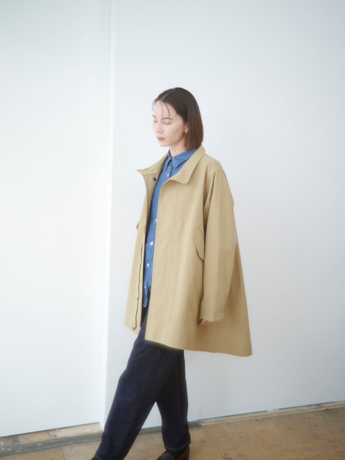 レリル　未使用タグ付き　lelill ベージュ ノーカラージャケット サイズ38 レリル 未使用タグ付き lelill ベージュ ノーカラージャケット サイズ38