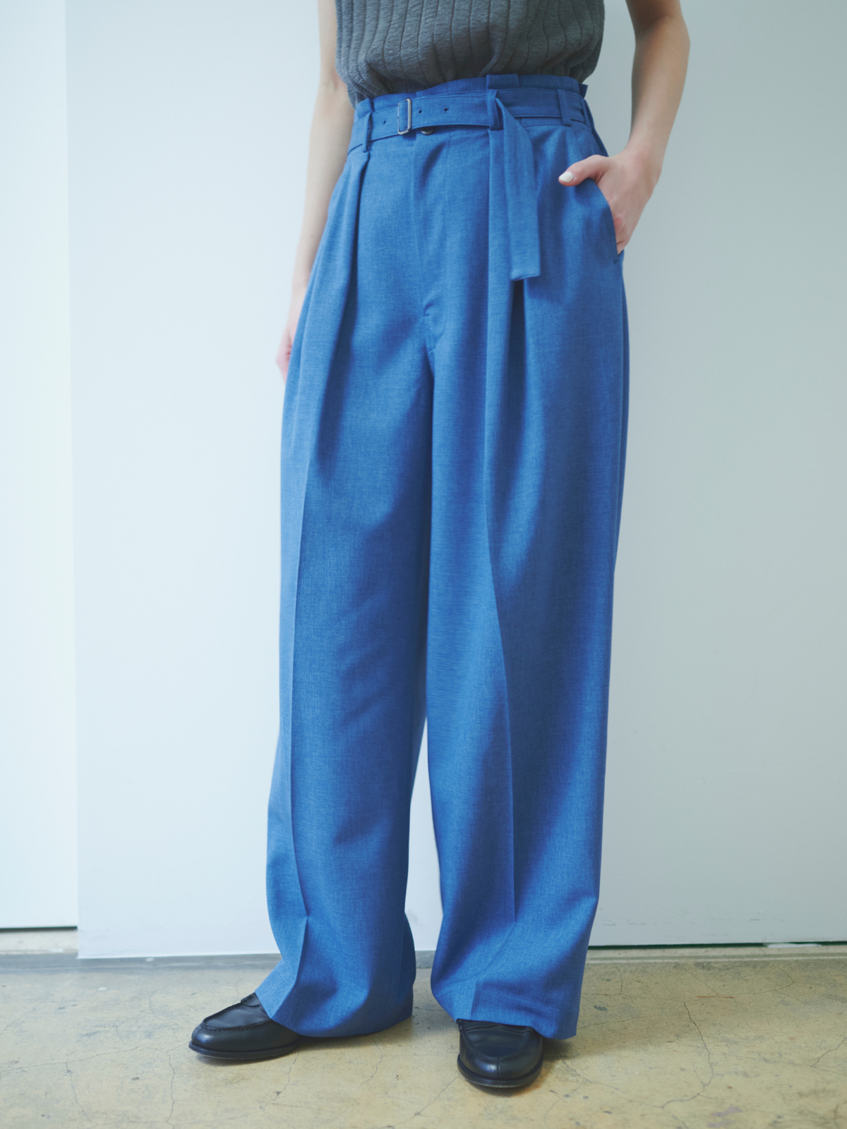 lelill レリル【日本製】ベルテッドワイドパンツ