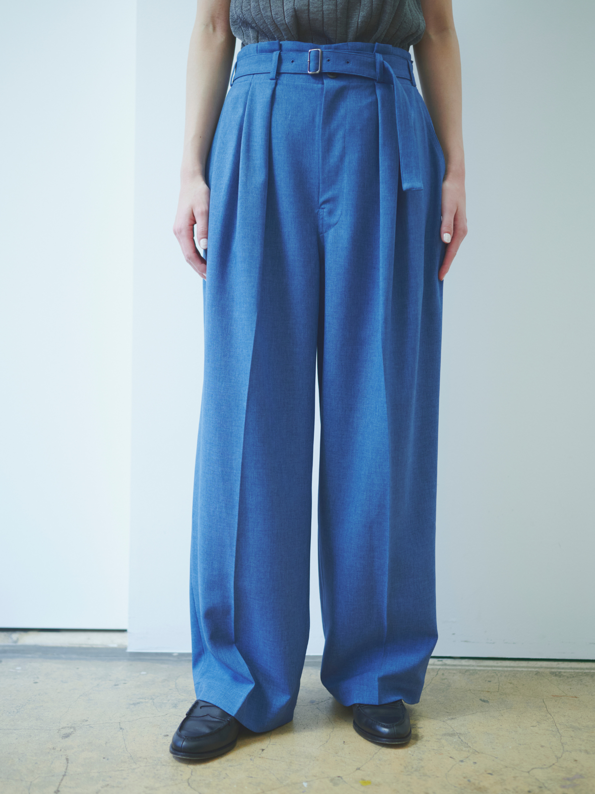 lelill レリル【日本製】ベルテッドワイドパンツ