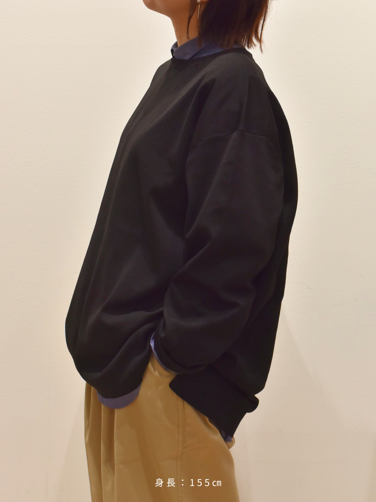 lelill レリル 〈天竺〉ハイテクボートネックニット(オーバーサイズ)