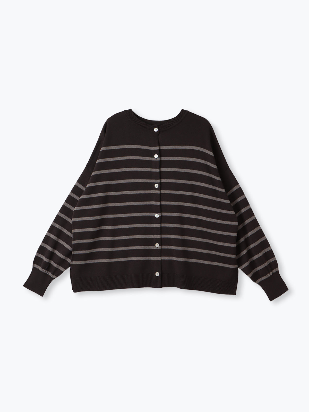 lelill レリル 【日本製】2WAYワイドボーダーカーディガン