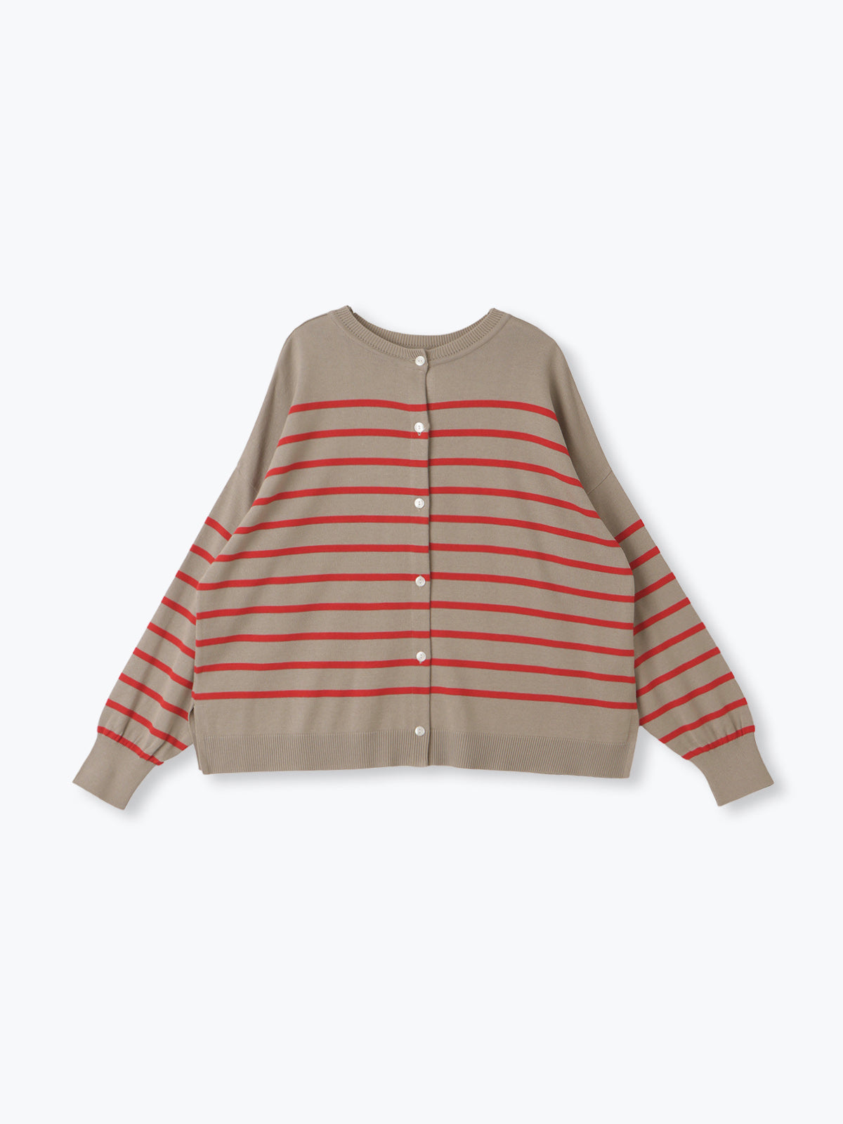 lelill レリル 【日本製】2WAYワイドボーダーカーディガン