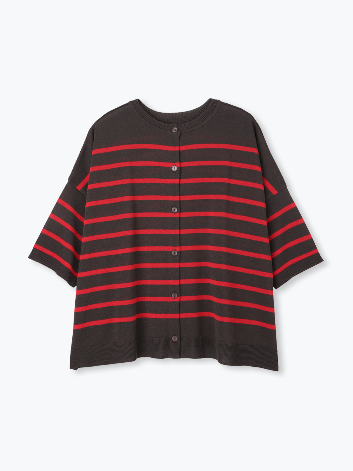 lelill レリル 【日本製】2WAYワイドボーダーニット