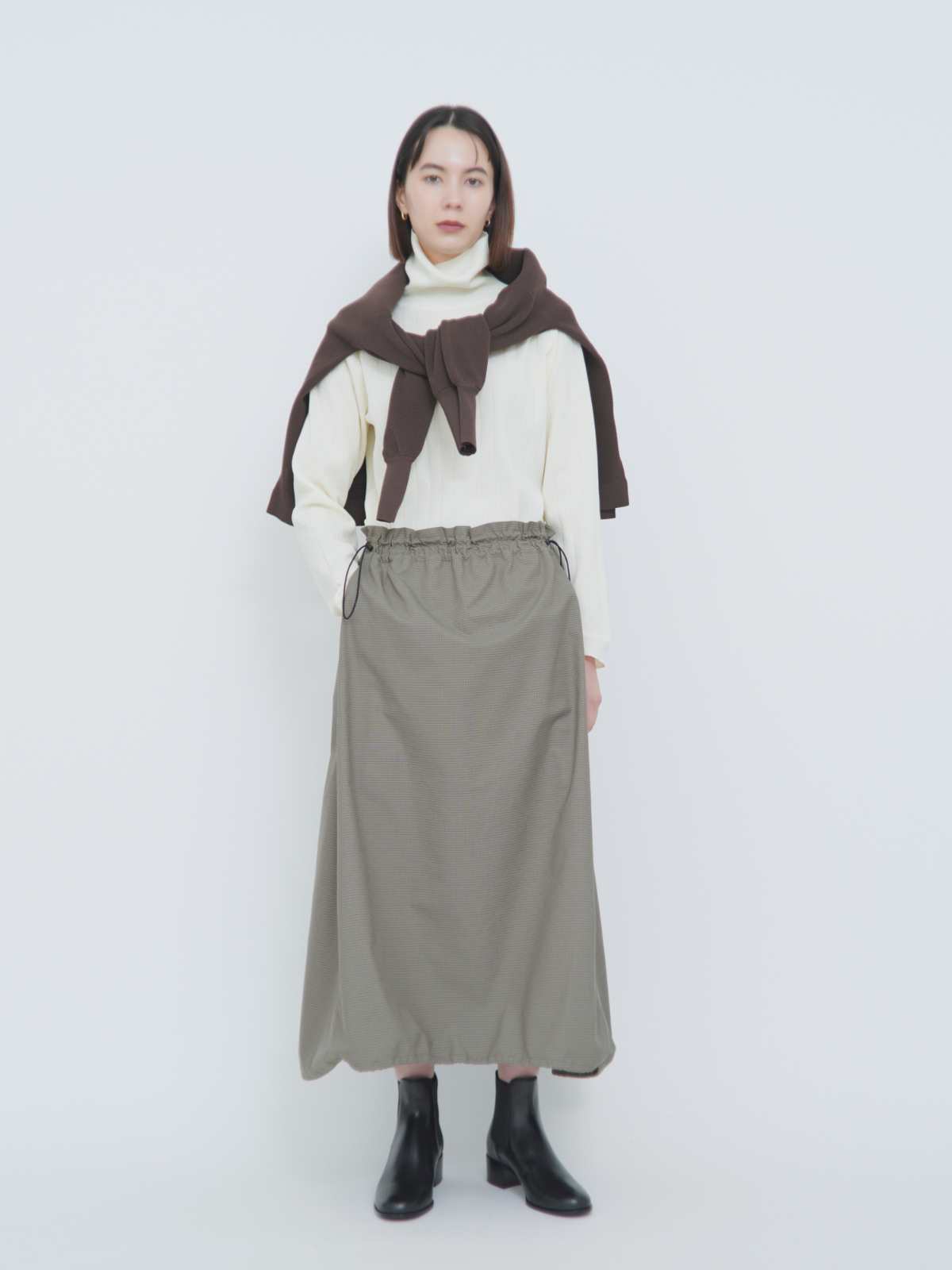 タグあり　lelill レリル　オールウェザーバルーンフレアースカート 36 lelill レリル【日本製】オールウェザーバルーンフレアースカート