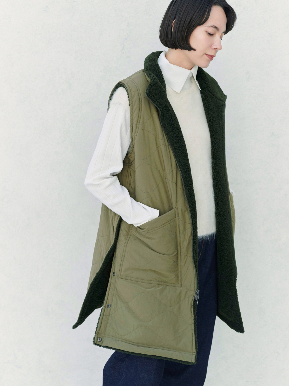 【12月発送|レリルのアウターリザみ対象】lelill レリル 2WAY キルボアジレ