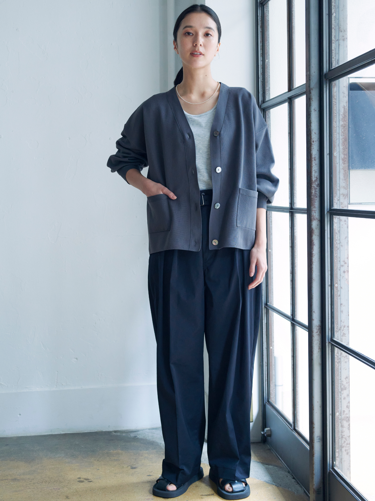 lelill レリル 日本製 ベルテッドワイドパンツ 2.0