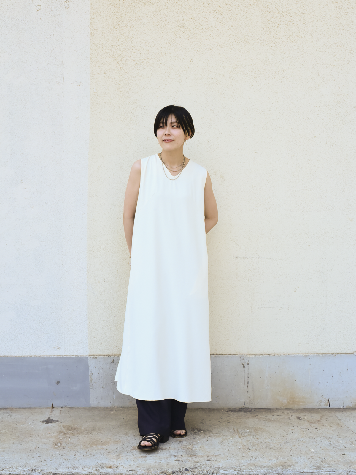 【予約|7月発送】lelill レリル ドレープツイル V ワンピース