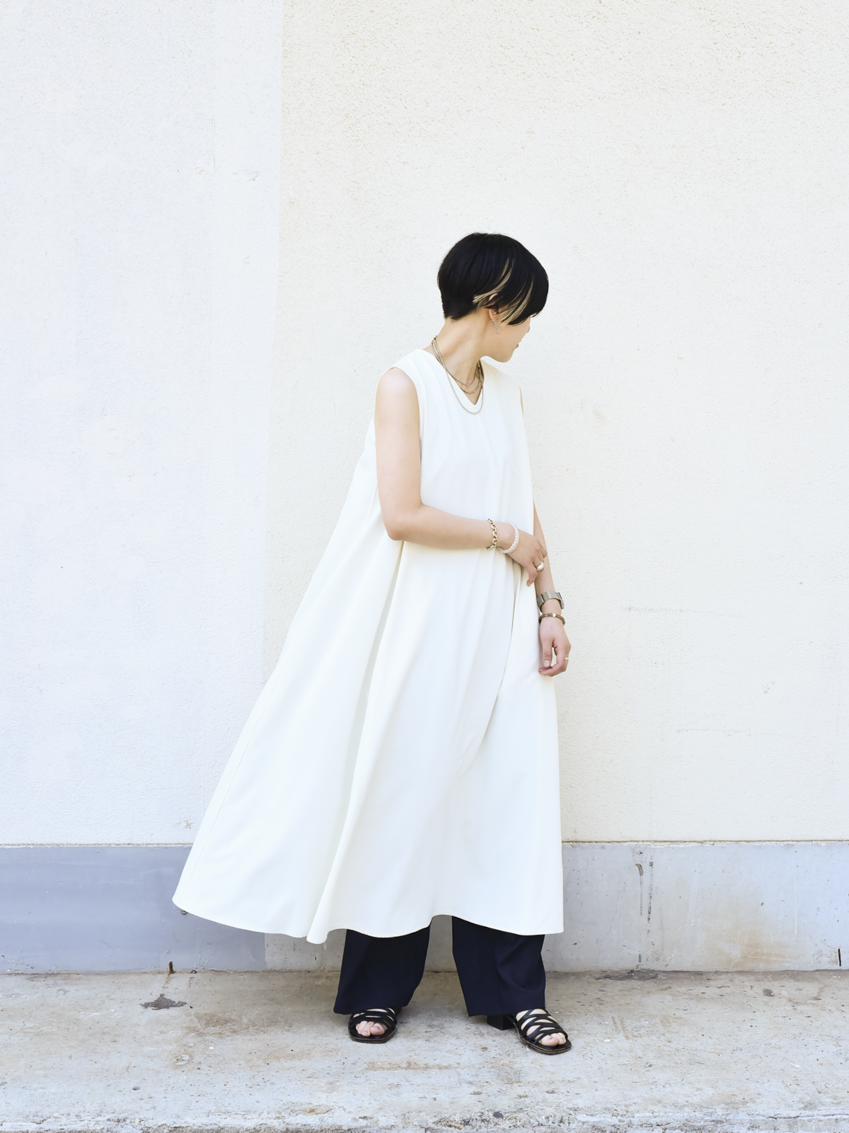 【予約|7月発送】lelill レリル ドレープツイル V ワンピース