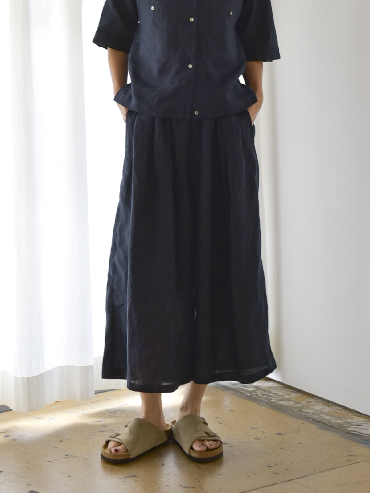 lelill レリル リネン アンクル ワイドPANTS