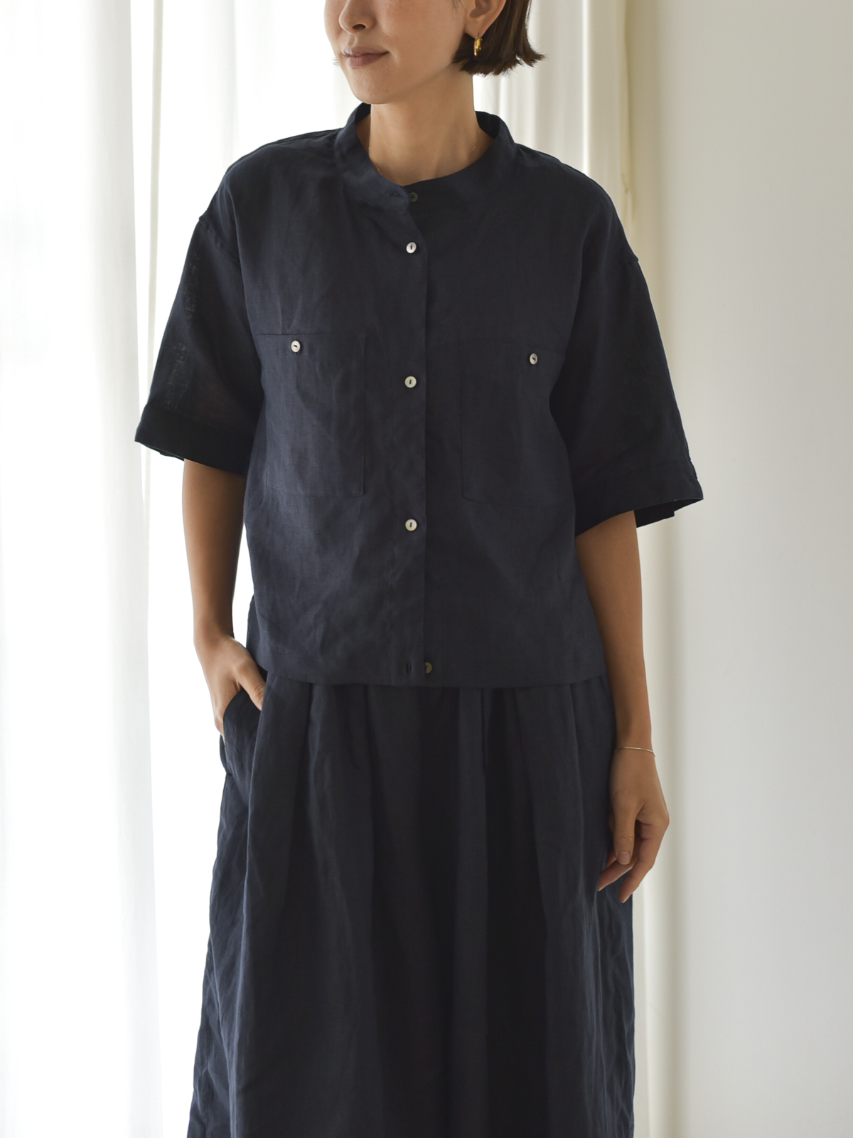 lelill レリル リネン ショートシャツ