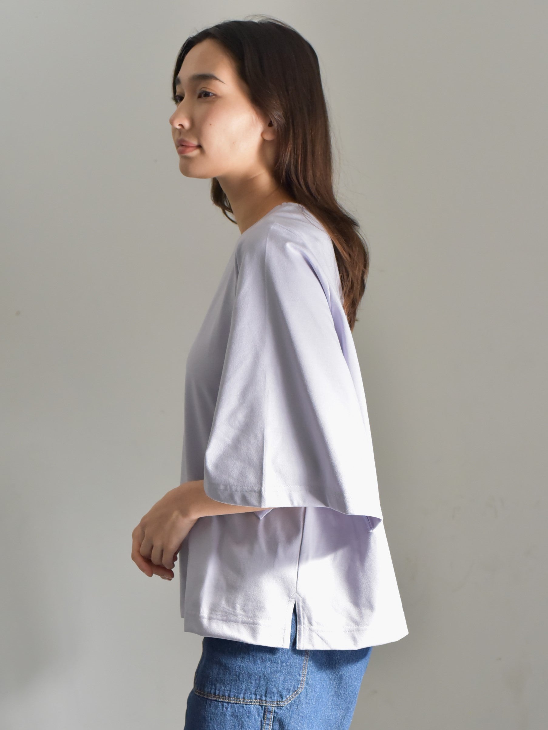 lelill レリル 【日本製】スリットスリーブTシャツ