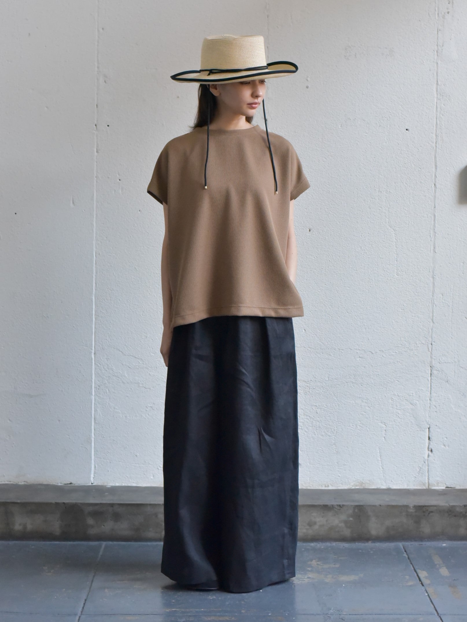 lelill レリル 【UVカット】【吸湿速乾】ハイテクワッフル ワイドT