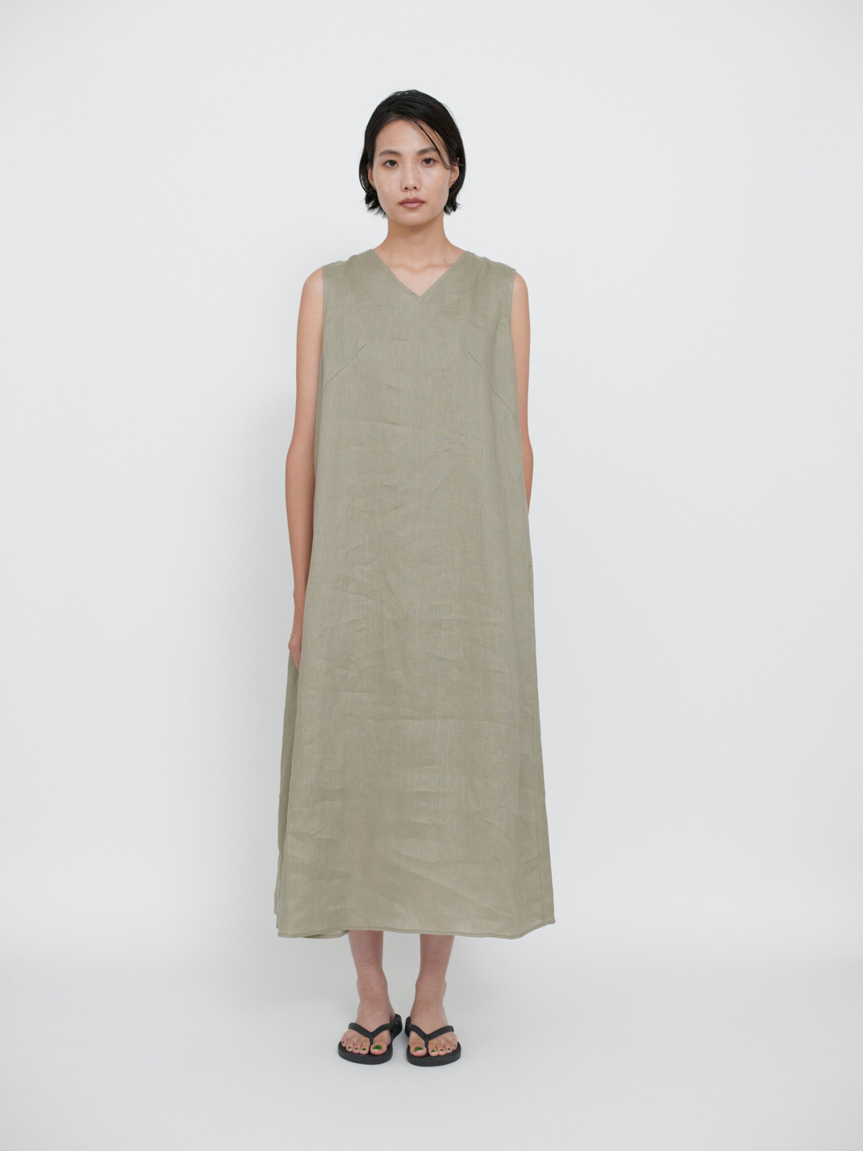 【予約|7月発送】lelill レリル リネン V ワンピース