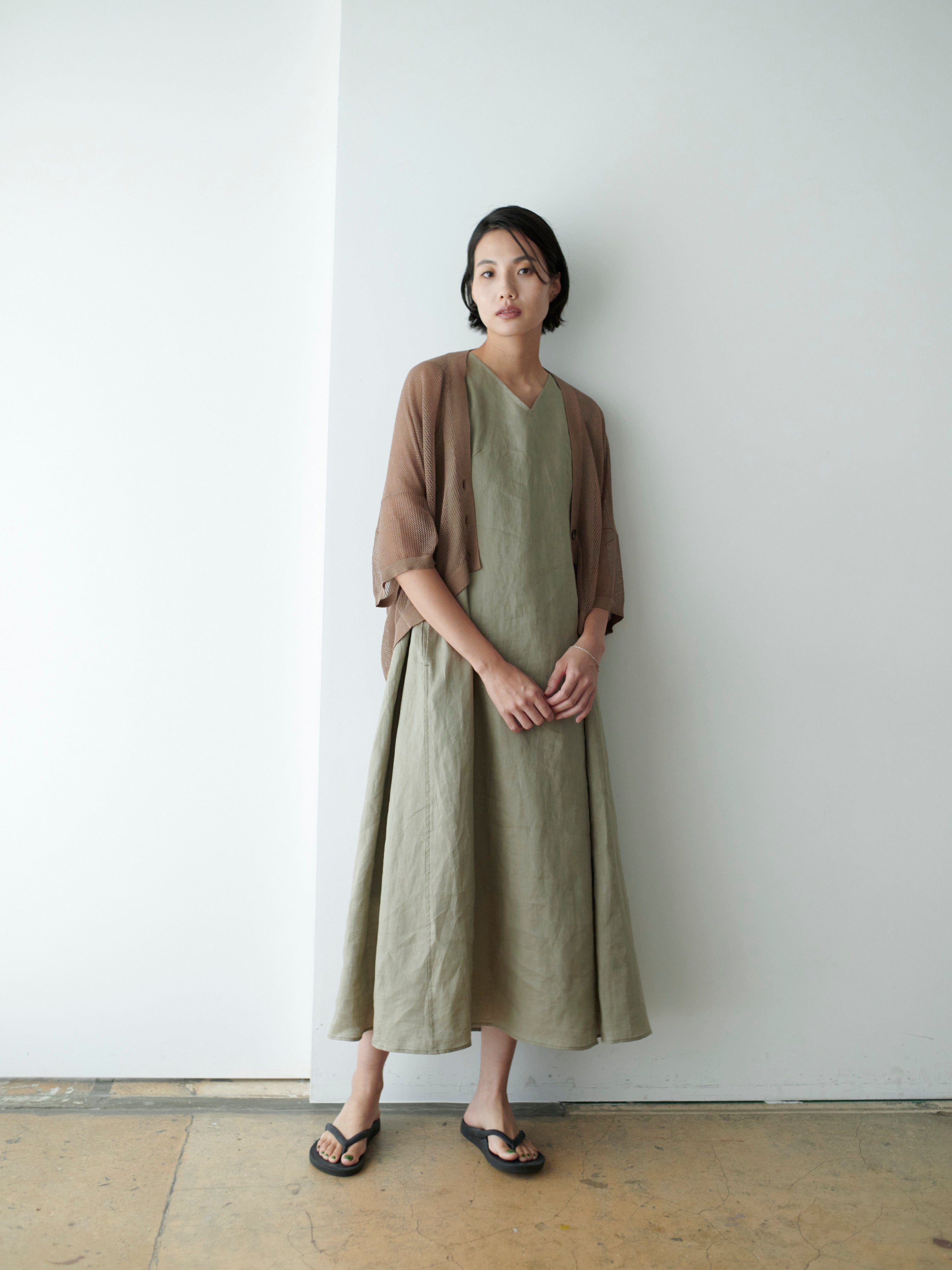 【予約|7月発送】lelill レリル リネン V ワンピース