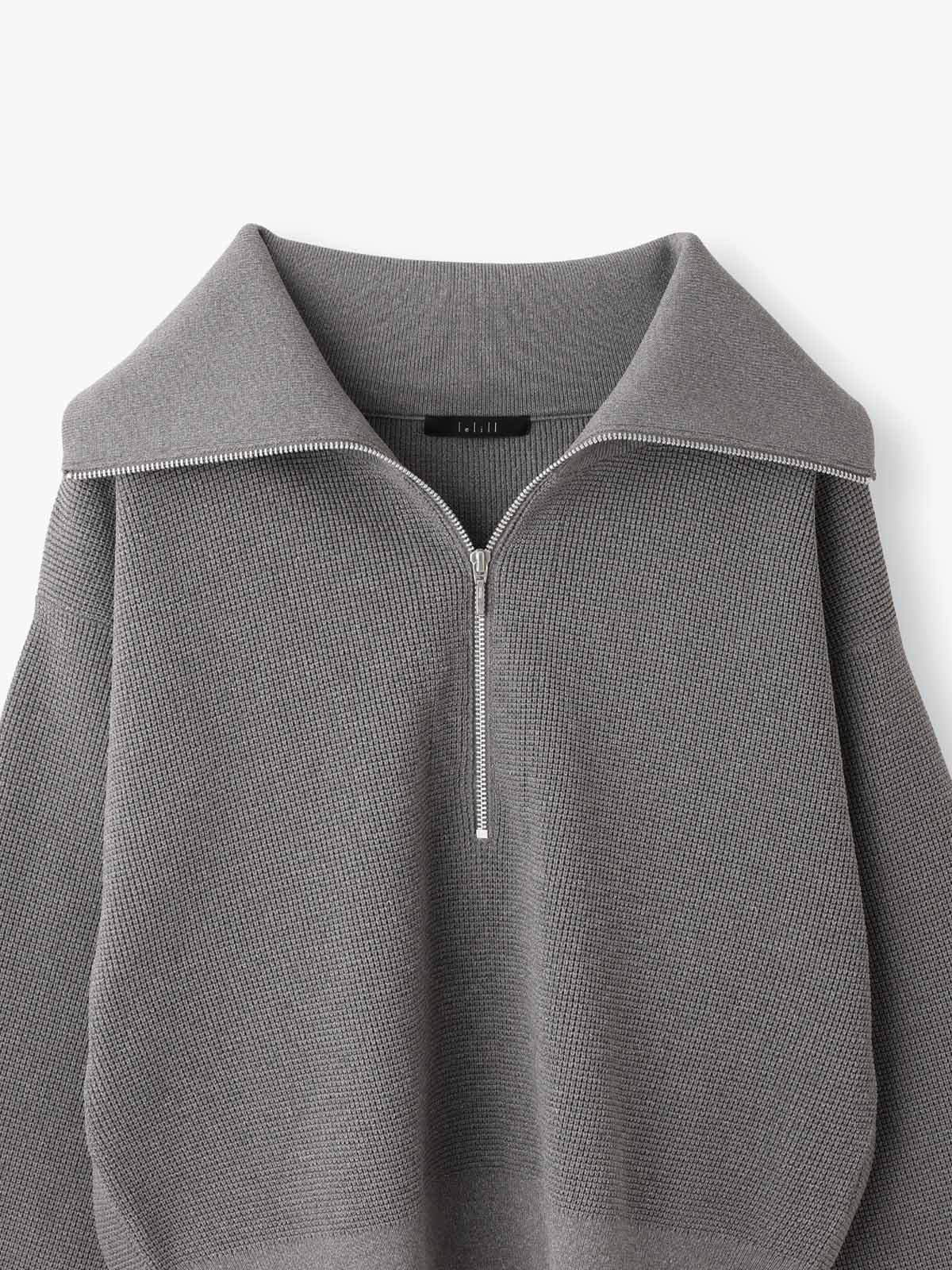 1009(どうぐ)POINT対象｜【直営店限定】lelill レリル ハイテク ワッフルハーフZIPニット