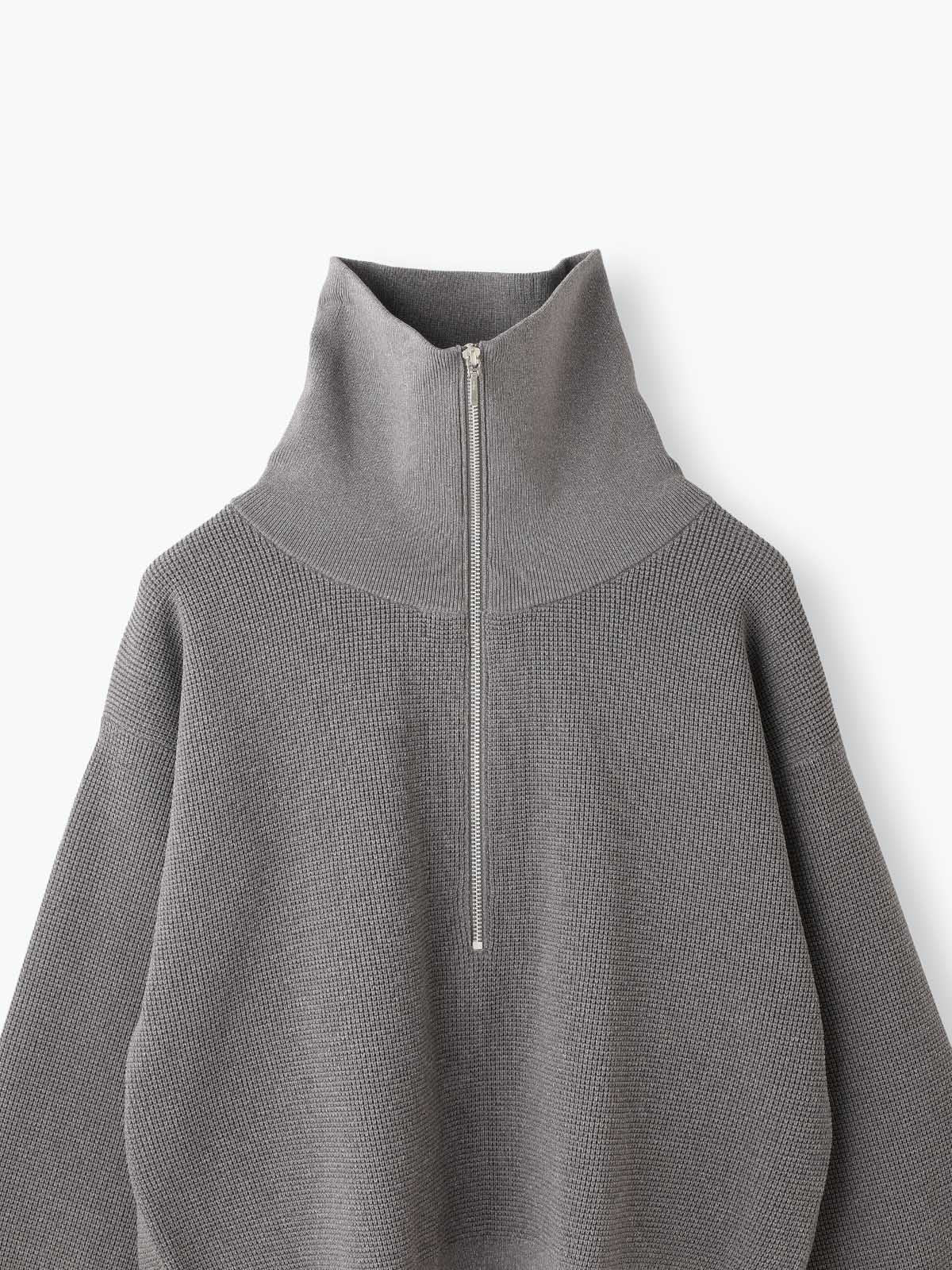1009(どうぐ)POINT対象｜【直営店限定】lelill レリル ハイテク ワッフルハーフZIPニット