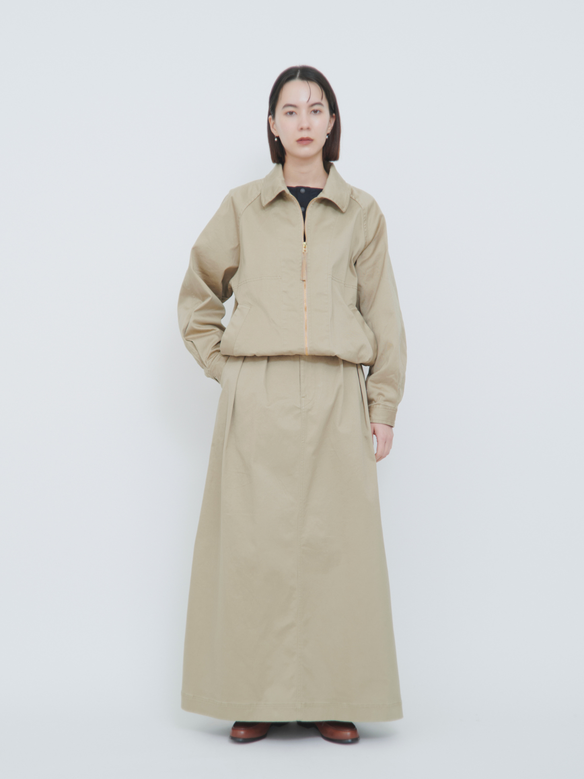 "NEW ARRIVAL" lelill レリル　タックロングスカート