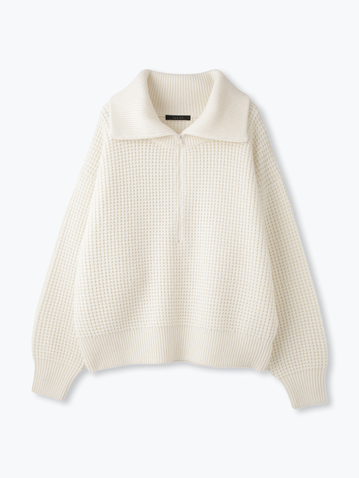 lelill レリル ワッフルハーフZIPニット