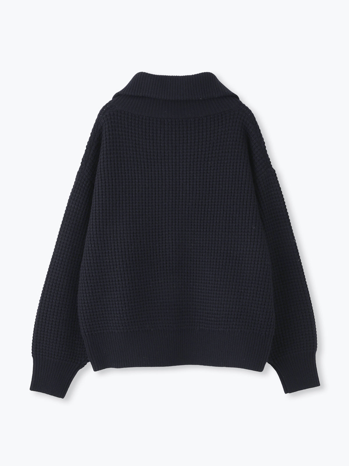 lelill レリル ワッフルハーフZIPニット