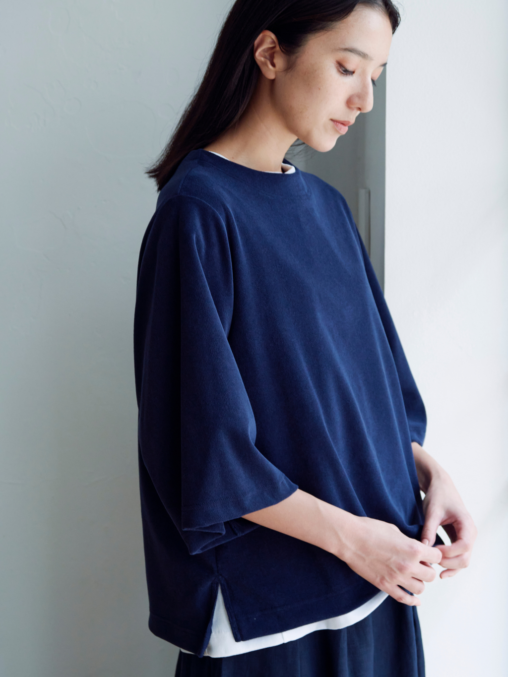 lelill レリル【日本製】THE ハイテク BASICフレンチミドルT lelill レリル【日本製】THE ハイテク BASICフレンチミドルT