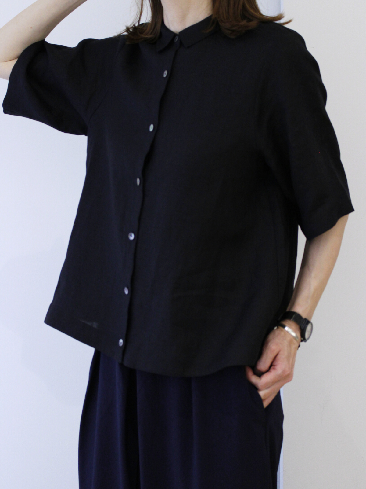 lelill レリル  リネンバックオープン半袖