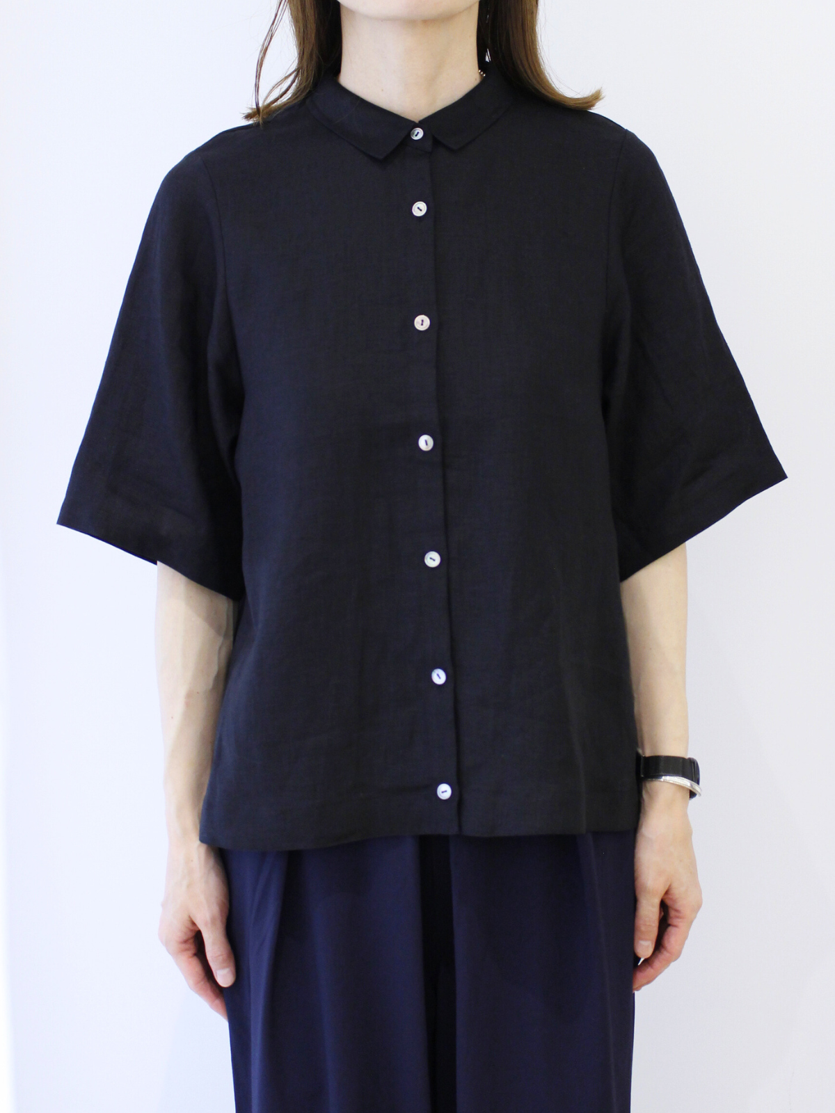 lelill レリル  リネンバックオープン半袖