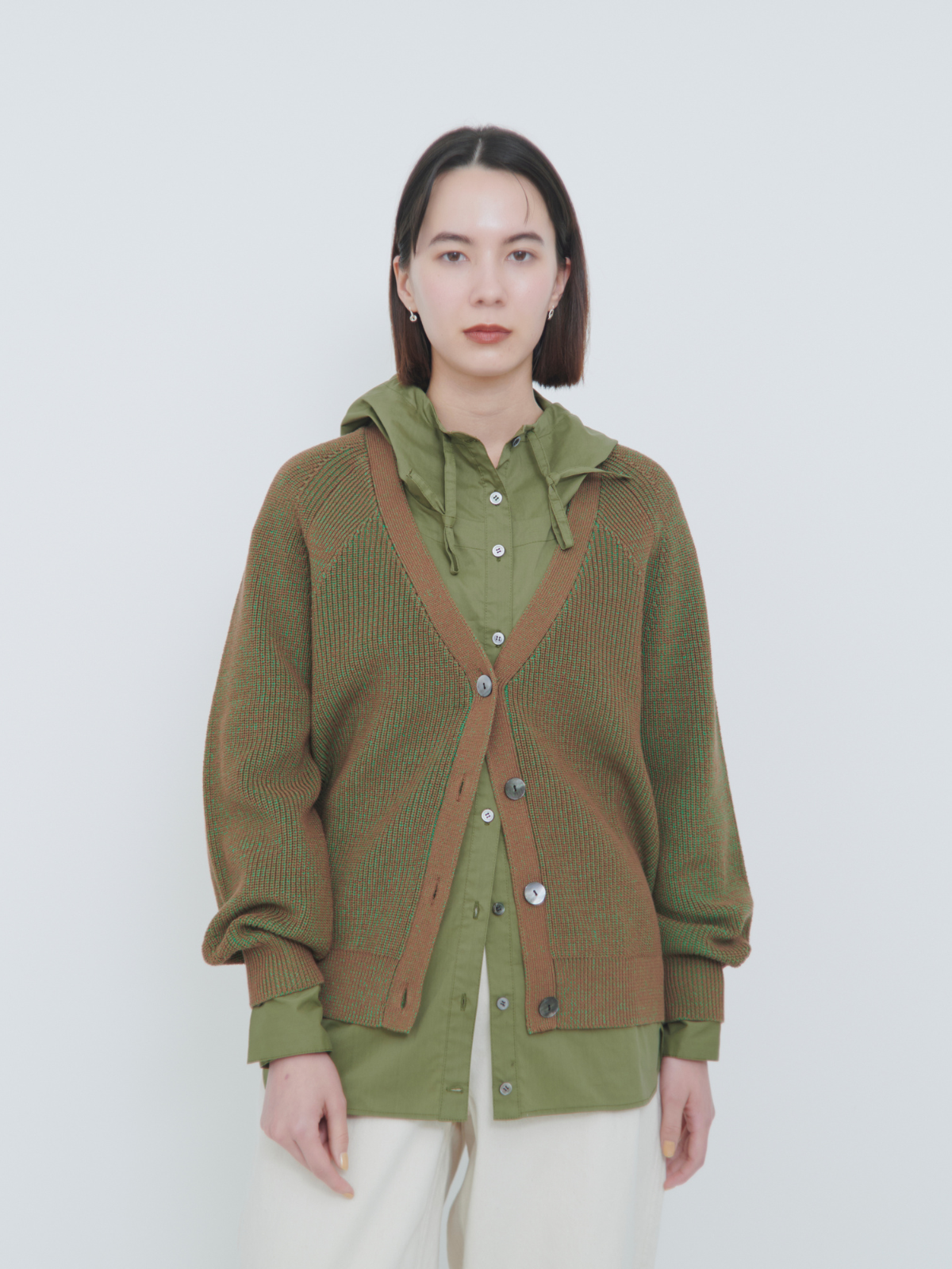 lelill レリル　ドライプレーティング畦カーディガン