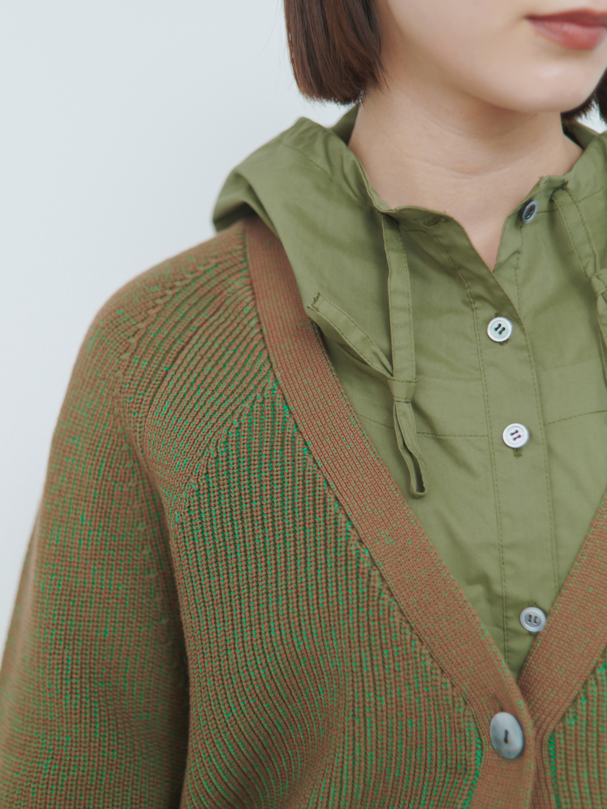 lelill レリル　ドライプレーティング畦カーディガン